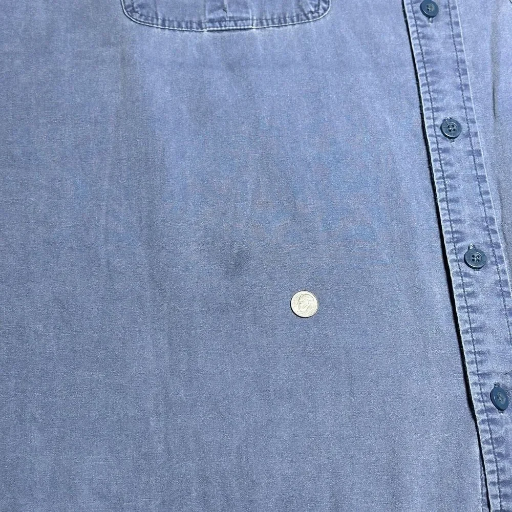 Work‎ n' Sport Blue Gray Denim Flannel Lined Workwear Button Shirt 2XL Lot of 2